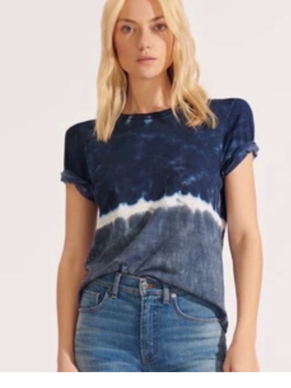 Veronica Beard | Callipe Tie-Dye 100% Pima CottonT-Shirt Tee in Blue XS $158